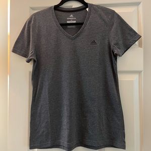 Adidas V-neck dark grey tee.